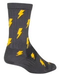 Socks - Sockguy Lit Bolt Flash Gray S/m 6" Sgx Cycling/running New. Fixed Price $15.95.