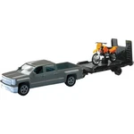 New-ray Toys Replica 1:43 Truck/trailer Chevy Silver + Dirt Bike Orange 19535A. Fixed Price $28.28.