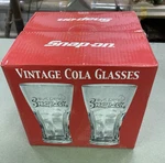 Snap On Tools Vintage Cola Glasses New Box. Fixed Price $20.99.