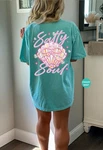 Salty Soul Summer Colors Sea Shell Vacation Tee Tshirt. Fixed Price $22.99.