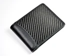 Genuine Autotecknic Real Black Carbon Fiber Bi-fold Wallet With Leather Insert. Fixed Price $45.00.