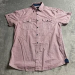 Tranquility Mayhem Polo Men's Medium Red Snap Button Up Shirt!. Fixed Price $17.77.