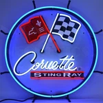 Corvette C2 Stingray Round Neon Sign Hot Rod Racing Car Gameroon Light Mancave. Fixed Price $459.99.