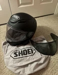 Shoei RF-1400 Helmet + Cardo 4X Freecom Black Visor Bag. Fixed Price $699.00.