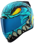 Icon Airform Manik'rr Helmet + Blue Mirror Shield Glows-in-the-dark Large. Fixed Price $250.00.