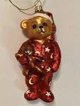 Summit Blown Glass Ornament Bedtime Teddy Bear Radko Style Christmas. Fixed Price $20.00.