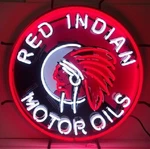 Red Indian Motor Oils Neon Sign Mccoll-frontenac Gasoline Texaco. Fixed Price $499.97.