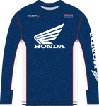 Honda Apparel NP21S-M2482-S Hrc Navy White Long Sleeve T-shirt Small. Fixed Price $45.38.