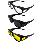 3 Global Vision Escort Fit Over Glasses Black Frame 1 Clear Smoke Yellow Lens. Fixed Price $35.99.