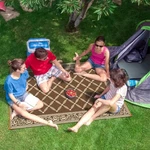 116097 6-FEET By 9-FEET Reversible Mat, Plastic Straw Rug, Large Floor Fo.... Fixed Price $32.50.