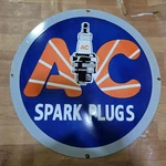 Ac Spark Plugs Porcelain Enamel Sign 29 X Inches. Fixed Price $57.00.