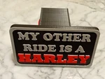 Funny "my Other Ride Is Harley" Trailer Hitch Cover Self-locking.. Fixed Price $6.98.