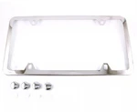 1PC Chrome Stainless Steel License Plate Frame + Screw Caps /slim 4 Hole Cf. Fixed Price $8.95.