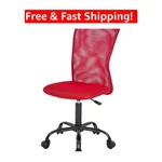 Modern Ergonomic Task Chair With Adjustable Height And Smooth Casters In Red. Fixed Price $83.97.
