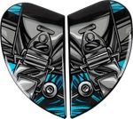 Icon Airframe Pro Helmet Side Plates Outbreak Blue 01331407. Fixed Price $25.00.