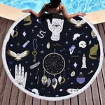 White Gloves Round Beach Pool Towel Fringe 150CM Throw Yoga Picnic Blanket Mat. Fixed Price $23.07.