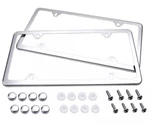 2PCS Chrome Stainless Steel License Plate Frame Screw Cap /slim 4 Hole CF-2. Fixed Price $11.95.