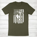 Lineman Usa Flag T-shirt American Lineworker Electrician Gift Tee. Fixed Price $18.60.