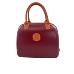 Brics Firenze Tuscan Train Case Burgundy Leather Trim Vanity Cosmetic Travel Bag. Fixed Price $135.00.