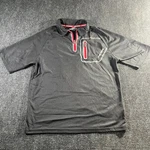 Polaris Mens Black Short Sleeve Polo Shirt Mock Neck Zip Pocket Large. Fixed Price $22.50.
