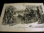 Central Park Nyc - Children On Goat Ride Umbrella Hoop Coachman 1873 Lg. Print. Fixed Price $25.00.