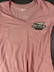 Indian Motorcycle Lynchburg Garage Pink V-neck T-shirt Women Xl Biker Tee. Fixed Price $11.54.