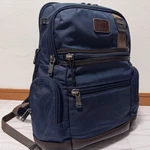 Tumi Alpha Bravo Knox Business Backpack Navy Brown Leather A4 Expandable From Ja. Fixed Price $334.99.