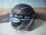 Motorcycle Helmet Flat Black/silver Gmax OF77 Derk Open Face Sun Visor Small Y2. Fixed Price $98.99.