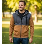 Fxr Task Colorblock Full Zip Hoodie Men's Small Gray Brown Sweatshirt Jacket. Fixed Price $20.98.