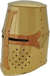 Crusader Helmet Brass-finish 18 Gauge Carbon Steel W/copper Cross Inner Lining. Fixed Price $68.79.
