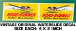 Road-runner Mufflers Shock Vintage Original Waterslide Decal Sticker-racing. Fixed Price $9.39.