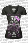 Lethal Angel Rattle And Roll Pinup Tattoos Rockabilly V-neck Tee Shirt LT20376. Fixed Price $24.99.