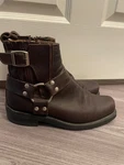 Harley Davidson Boots Leather Harness Square Toe Brown Men Size 8.5 Slip. Fixed Price $79.00.