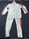Vintage Auto Racing Simpson Race Suit Size Large Where Red Stripe. Fixed Price $200.00.