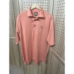 Footjoy Mens Orange Space Dye Golf Polo Shirt Summit Chase Logo Size Large. Fixed Price $18.65.