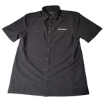 Polaris Men's Black Short Sleeve Pit Shirt Medium Embroidered Logo Button Up. Fixed Price $11.39.