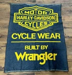 Vintage Wrangler Harley-davidson Dealership Sign Banner Cycle Wear Denim. Fixed Price $985.00.