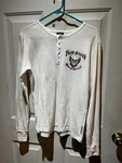 Sick Boy Motorcycles Women's White Thermal Henley Skull Long Sleeve Top Xl. Fixed Price $15.00.