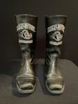 Harley Davidson Slip Boar Head Black Leather Harness Boots 91235 Mens Us 10. Fixed Price $68.50.