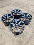 Volk TE37 Saga S-plus 18X9.5 +38 5X114.3 Matte Blue Gunmetal Set For Wrx Sti. Fixed Price $3479.98.
