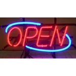 Neonetics 5OPENN Oval Restaurant Beer Bar Pub Store Sign 18"X10". Fixed Price $124.00.