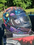 Icon Airmada Space Bass Face Motorcycle Helmet. Open Box Like New-discontinued-. Fixed Price $325.00.