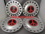New Red Peace Sign Center Cap Set Fits Vw Beetle Bug 1998-2005 Wheel Hub. Fixed Price $74.92.