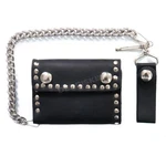 Hot Black 4" Naked Studded Bifold Chain Wallet - WLC3105. Fixed Price $31.46.
