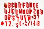 Aftermarket XK004-12 6.25" Red Vinyl Letter/number Kit. Fixed Price $29.99.