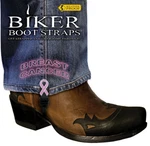 6" Breast Cancer Biker Boot Stirrups. Fixed Price $26.95.