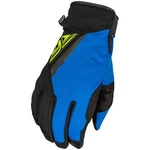 Fly Racing Title Long Cuff Snowmobile Gloves Black / Blue Hi-vis 371-0612. Fixed Price $26.00.