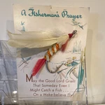Vintage Fly Fishing Novelty Display Card "a Fisherman Prayer". Fixed Price $22.00.