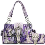 Lavender Camouflage Western Rhinestone Buckle Conceal Carry Purse Wallet. Fixed Price $64.99.