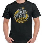 King Of The Road Mens Funny Motorcycle T-shirt Biker Motorbike Cafe Racer Indian. Fixed Price $13.45.